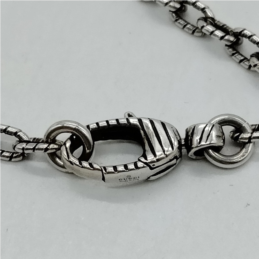 Gucci GG 925 Sterling Silver Necklace GG Interlocking Pendant Authentic - Picture 4 of 10